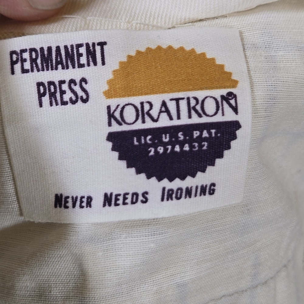 Vintage 70s Koraton Men's Plaid Yellow White Retro Perm Press Never Iron Pants - Picture 6 of 9